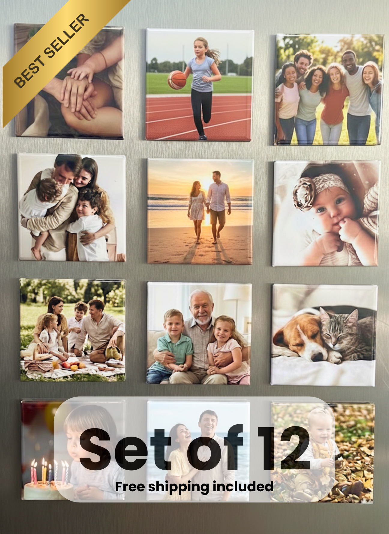 Custom Photo Magnets - Set of 12 LIVE IT! STICK IT!